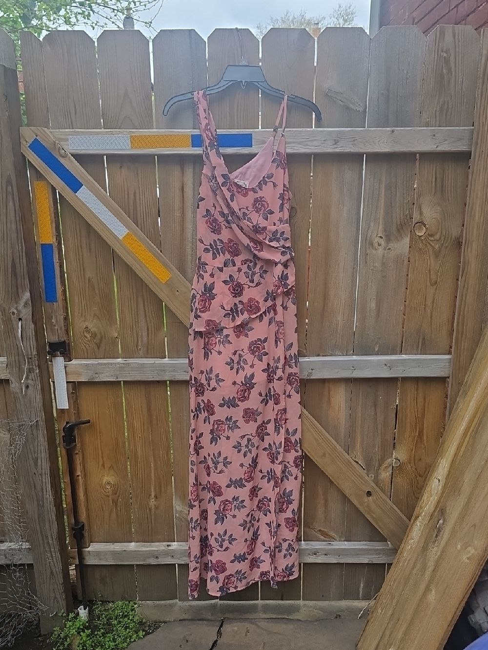 Joyfolie Dusty Pink Floral Layered Maxi Dress